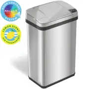 Best 4 Gallon Touchless Sensor Can Stainless Steel Automatic Bathroom Office
