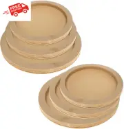 6 Pcs round Wood Canvas Boards Painting, 3 Different Sizes Panels, Unfinished Wo