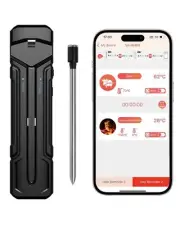 Wireless Meat Thermometer, Bluetooth, Digital, Smart App Control for Grilling, S