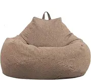 Beanbag Cover Recliner Gaming Storage Bag Lazy Lounger Bean Bag Without Bean Filling Easy Cleaning Bean Bag Insert Replacement Cover Classic Sofa Chairs Cover for Adults and Children (100x120cm, Brown)