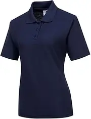 Portwest B209 Womens Durable Twin Stitched Seams Soft Polycotton Fabric Naples Polo Workwear Shirt Navy, XX-Large