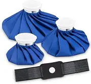 Ice Bag Packs for Injuries Reusable, Refillable 3 Ice Packs (6"/9"/11") Ice Bags with Elastic 1 Breathable Wrap, Hot & Cold Therapy and Pain Relief for Headache, No-Leak Medical Ice Bag