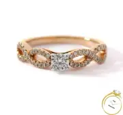 GIA Cert Diamond Infinity 14k Rose Gold Wedding Engagement Ring
