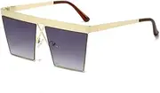 [TYUVIVO] Fashion Sunglasses Women Men Semi-Wrap Gradients Lens Metal Frame Sun Glasses UV400