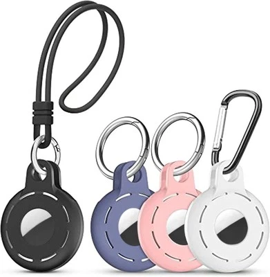 AirTag Holder Soft Silicone AirTag case 4 Pack AirTag Keychain Accessories Easy