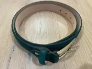 Julius Jason Teal Green Mens Suede Belt Size 38 Made In Italy