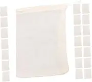 ABOOFAN 55pcs Reusable Cotton Bags Multi Purpose Strainer for Soup Herbs Loose Tea Coffee Brewing Convenient Storage for Cooking Herbal