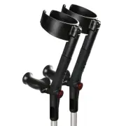 Rebotec Safe-In-Anatom-Soft, Forearm Crutches with Caff & Hinge Crutch - BLACK