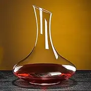 Lvpradior Crystal Wine Decanter & Aerator – 100% Lead-Free Glass Carafe, Elegant Wine Decanter for Red Wine, Non-Toxic Crystal Decanter Set with Aerating Spout, for Wine Lovers (1.5L-4)