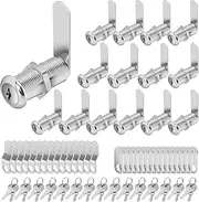 Cabinet Locks with Keys, 1-1/2" Long Cam Locks keyed Alike, Cabinet Cam Lock Set for Cabinets RV Storage Locks Tool Box, Zinc Alloy (15 Pack, 1-1/2 Inch)