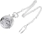[LIFKOME] 1pc Vintage Pocket Watch Digital Watches Retro Classic Pocket Watch Wheel Watch Mens Digital Watch Mannual Pocket Watch Digital Watch for Women Pocket Watch for Women Silver