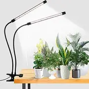 LED Grow Lights6000K Full Spectrum White Plant Light LED Bulbs with Clip for Indoor Plant5-Level DimmableAuto On/Off Timing 4 8 12H