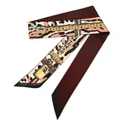 2PCS New Scarf For Women Leopard Chain Printing Skinny Bag Scarf Brand Silk Foulard Women Tie Fashion Belt Head Scarves For Ladies
