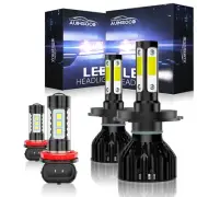 For Honda HR-V 2016-2018 4-Door 4x LED Front Headlights Bulbs + Fog Lights Combo (for: Smart)