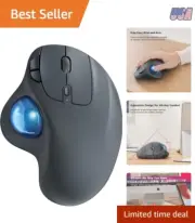 Wireless Trackball Mouse Rechargeable Ergonomic 6 Button USB Bluetooth PC Use