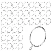 40-Pack Silver Curtain Rings with Eyelet, 1.8 Inch I D Metal Rings