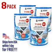 Hot Tub Type S1 Spa Filter Replacements. Compatible All Intex PureSpa - 8 Pack