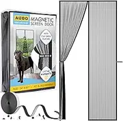 AUGO Magnetic Fly Screen Door - Self Sealing, Heavy Duty, Hands Free Mesh Net Partition Keeps Bugs Out - Pet and Kid Friendly - Patent Pending Keep Open Feature - 87x 207cm