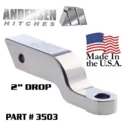 Alumistinger 2" Drop/Rise Aluminum Receiver Draw Bar Ball Mount Andersen Hitches