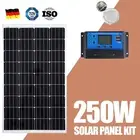 250W Solar Panel Kit 12V Home Generator Camping Power Battery Charger Regulator
