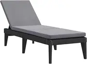 Camping Sunloungers Reclining Patio ChairsSun Lounger with Cushion Anthracite 186x60x29 cm PP