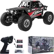 captainrc 1/24 RC Crawler Car Udirc Ucx2405PRO 4wd Mini Climb Racing Brushless Motor 4 Wheel Steering 3 Speed Transmission RTR Toy (Black)