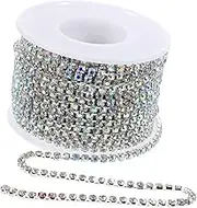 jojofuny 1 Roll DIY Rhinestone Chain for Clothing Decoration Sparkling Rhinestones Trim for Wedding Dress Shoes Bags Accessories Creative Shape Brooch Patch Crafting