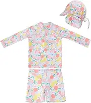 Big Softies Long Sleeve Rashie with Short & Hat - Fruits, Size 3