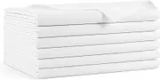 Arkwright 100% Cotton Sateen Flat Sheets, White, Full Size, with Color-Coded Hem Threads, Bulk Pack for Hotels, Hospitality, Vacation Rentals, and Multi-Rental Properties