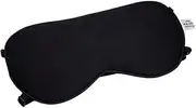 COLLBATH Silk Sleep Eye Mask for Women and Men Lightweight Breathable Shading Eyepatch with Adjustable Straps Solid Color Sleep Blackout Mask for Travel and Rest Black
