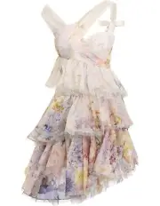 Zimmerman Rhythmic Asymmetric Mini Dress Sz 2 /US8 Fairycore Dainty New Tags