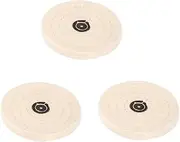 [Geardeangloow] 3 Pieces Universal Jewelry Cotton Lint Buffing Wheels Mirror Reusable Polishing Pad Discs DIY Crafting Accessories 3x30mm