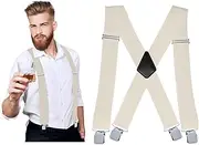 [Febcraft] Men's Suspenders with Strong Clips 2 Inch Wide Suspenders for Men Heavy Duty, Adjustable Men Suspenders for Jeans