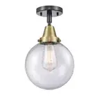 Innovations Beacon 1 Light 8" Flush, LED, BAB/Seeded - 447-1C-BAB-G204-8-LED