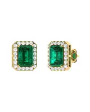 Forever Creations 14K 0.22 ct. tw. Diamond & Emerald Studs