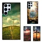 Golden Sunrise bible cross For Samsung Galaxy Z Fold Flip 3 4 5 6 Aesthetic Case