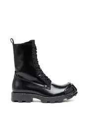 [Diesel] Diesel - D-Hammer-Leather boots with oval D toe guard - Boots - Man - Black 41 Black
