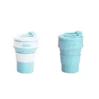 2 Pcs Blue Collapsible Silicone Coffee Cup - Portable, Food-Grade, Microwave & F