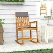 Rocking Chair with Cushions Indoor Outdoor Armchair Solid Wood Acacia vidaXL