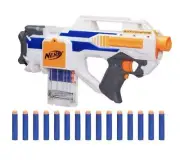 Nerf Elite Rayvenfire Dart Blaster USA White Motorized Semi - Automatic Toy Gun
