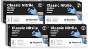 Reynard Classic 3.5g Powder Free Blue Nitrile Medical Gloves Micro Textured Fingertips, 200 Gloves/Box