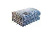 Reversible Sherpa Fleece Throw Blanket for Couch-Blue