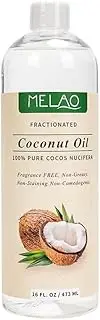 Fractionated Coconut Oil for Skin & Hair – 100% Pure & Natural Carrier & Massage Oil | Moisturizing & Nourishing | 473 mL / 16 fl oz
