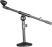 Kisangel Height Adjustable Desktop Microphone Stand with Base Professional Mic Support for Broadcasting Podcasting Online Meetings Recording Stable Convenient Design for Home Stage