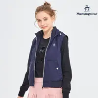 在飛比找momo購物網優惠-【Munsingwear】企鵝牌 女款深藍色羅紋領鋪綿連帽背