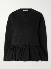 [LIBEROWE] LIBEROWE - Denim Peplum Jacket - Black - medium medium Black