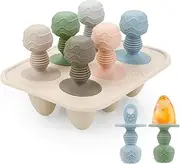 PandaEar Silicone Popsicle Molds, Mini Breastmilk Popsicle Molds with Sticks & 6-Cavity for Baby Teething Relief, Frozen Breast Milk Teether Popsicle Maker Ice Pop Molds for Infant