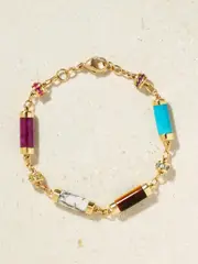 [Emily P. Wheeler] Emily P. Wheeler - + Net Sustain Groove 18-karat Recycled Gold Multi-stone Bracelet - One size One size Gold