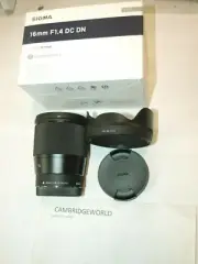 SIGMA 16mm F1.4 DC DN PRIME LENS f CANON EOS M MIRROR NEW in FACTORY BOX & HOOD