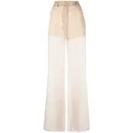 [Prada] Prada Pressed-crease Organza Trousers 40 IT NEUTRALS